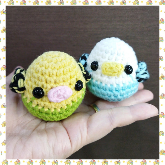 [Crochet] Parakeet Birb Keychain