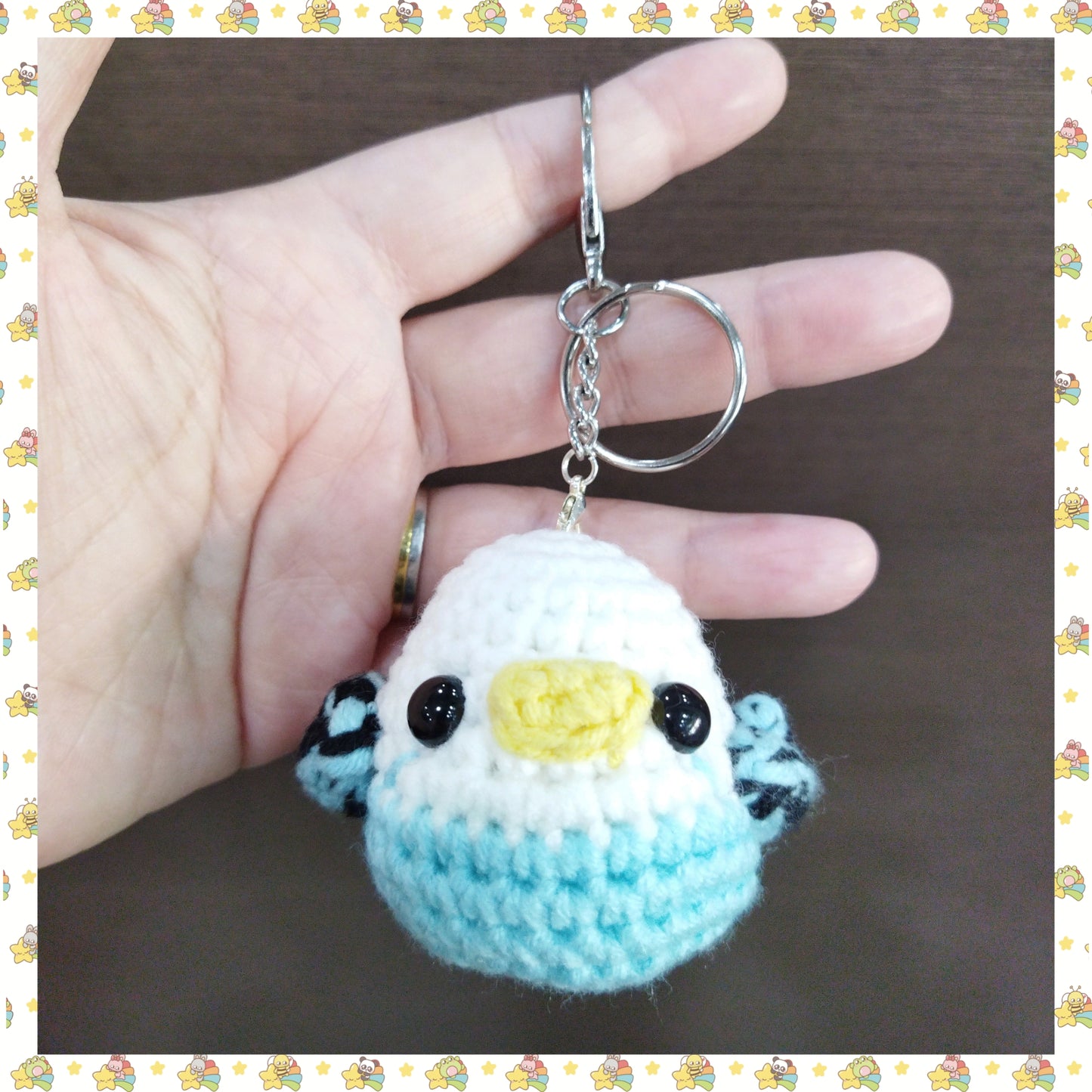 [Crochet] Parakeet Birb Keychain