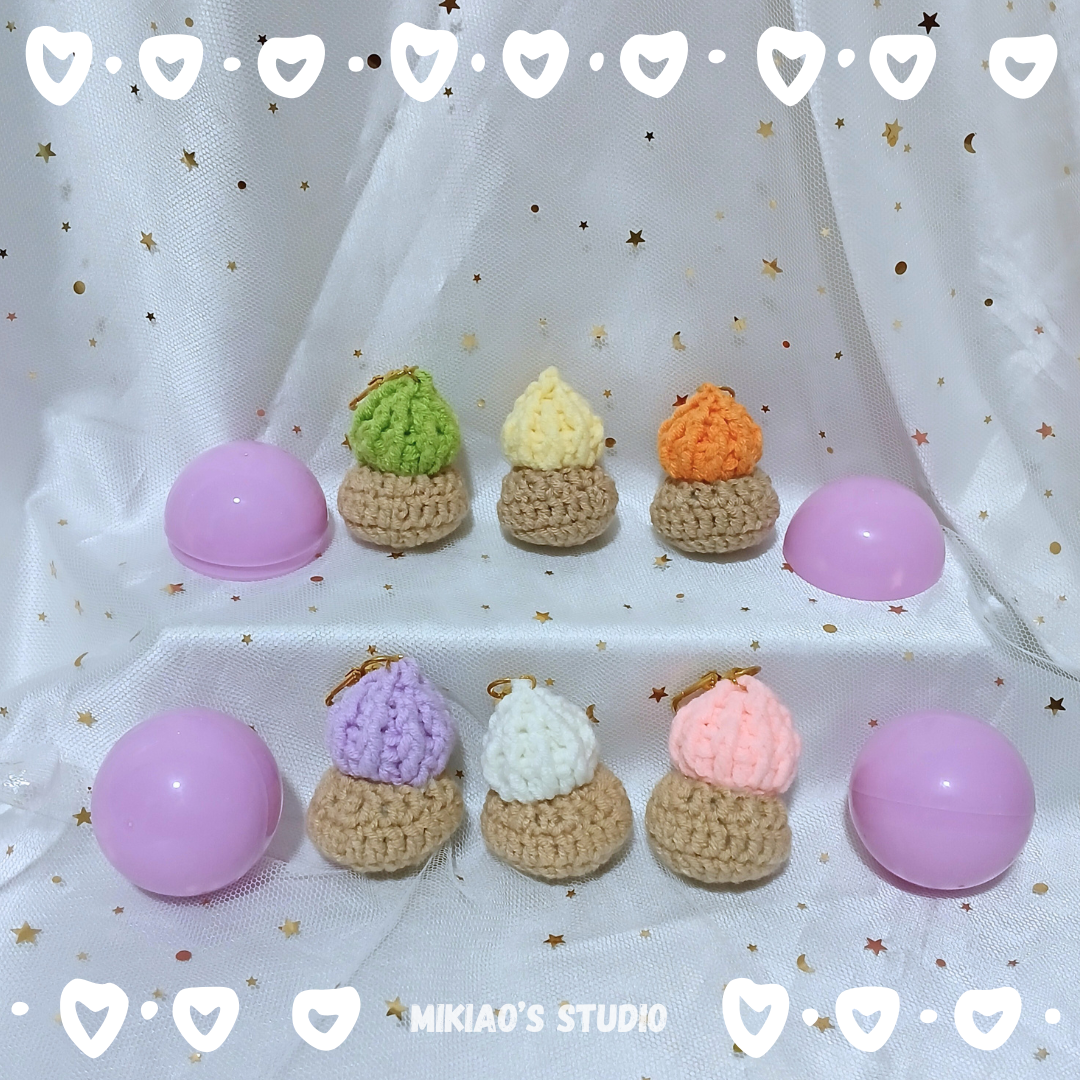 [Crochet] Gem Biscuit Keychain Blind Bag