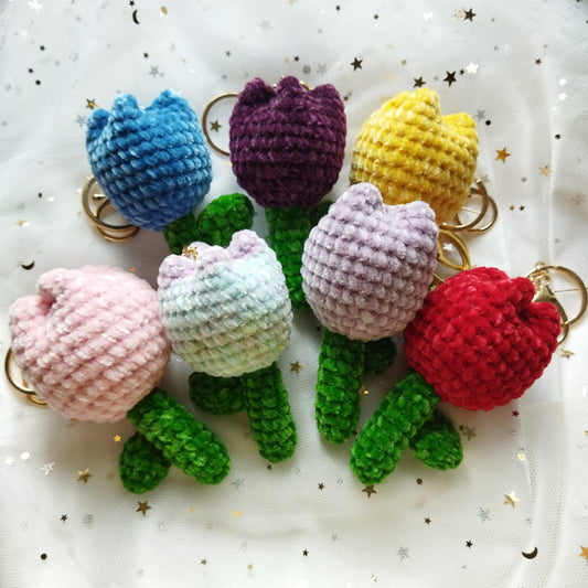 [Crochet] Tulip keychain