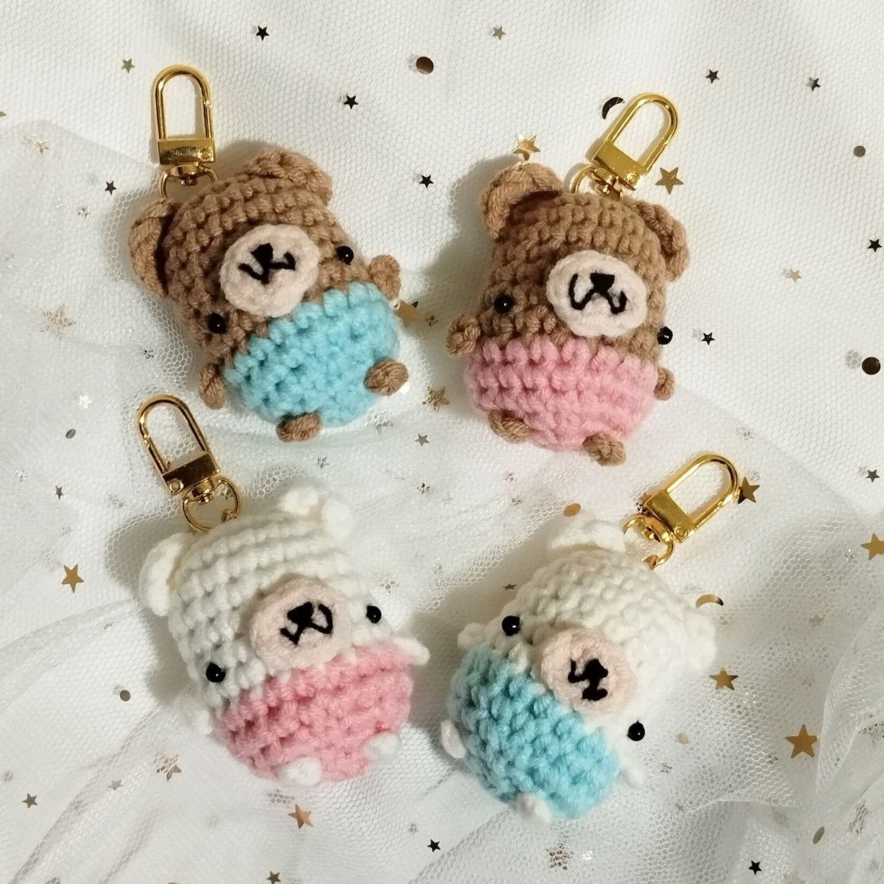 [Crochet] Little Bears Keychain