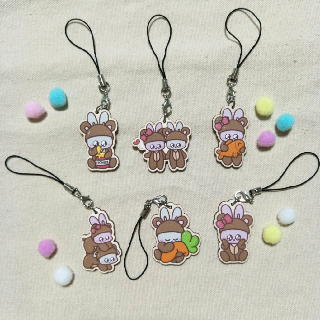 [Keychain] Beary Series Wooden Charms