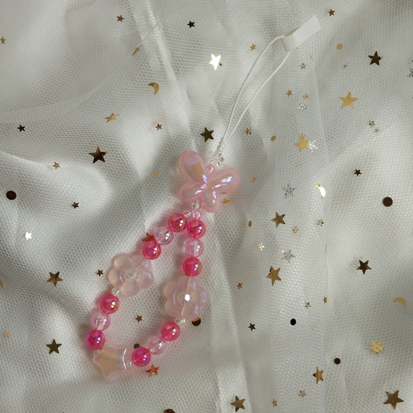 [Strap] Pink Butterfly Phone Strap