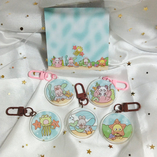 [Keychain] Merbunnies and Friends