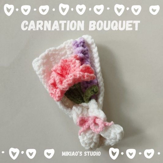 [Crochet] Mini Carnation Bouquet
