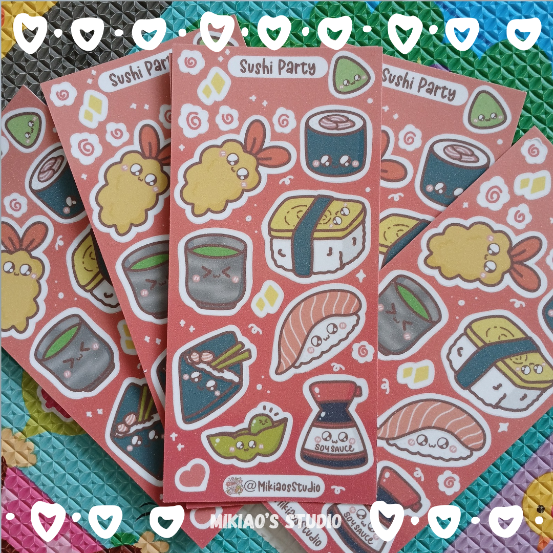 [Sticker] Sushi Party Sticker Sheet