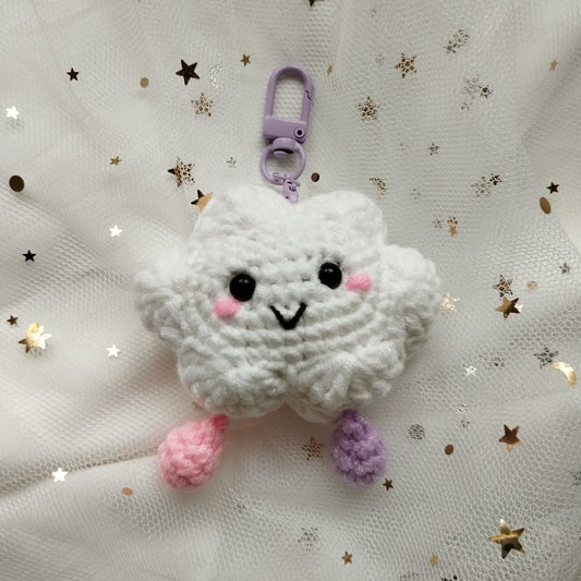 [Crochet] Happy Cloud Keychain