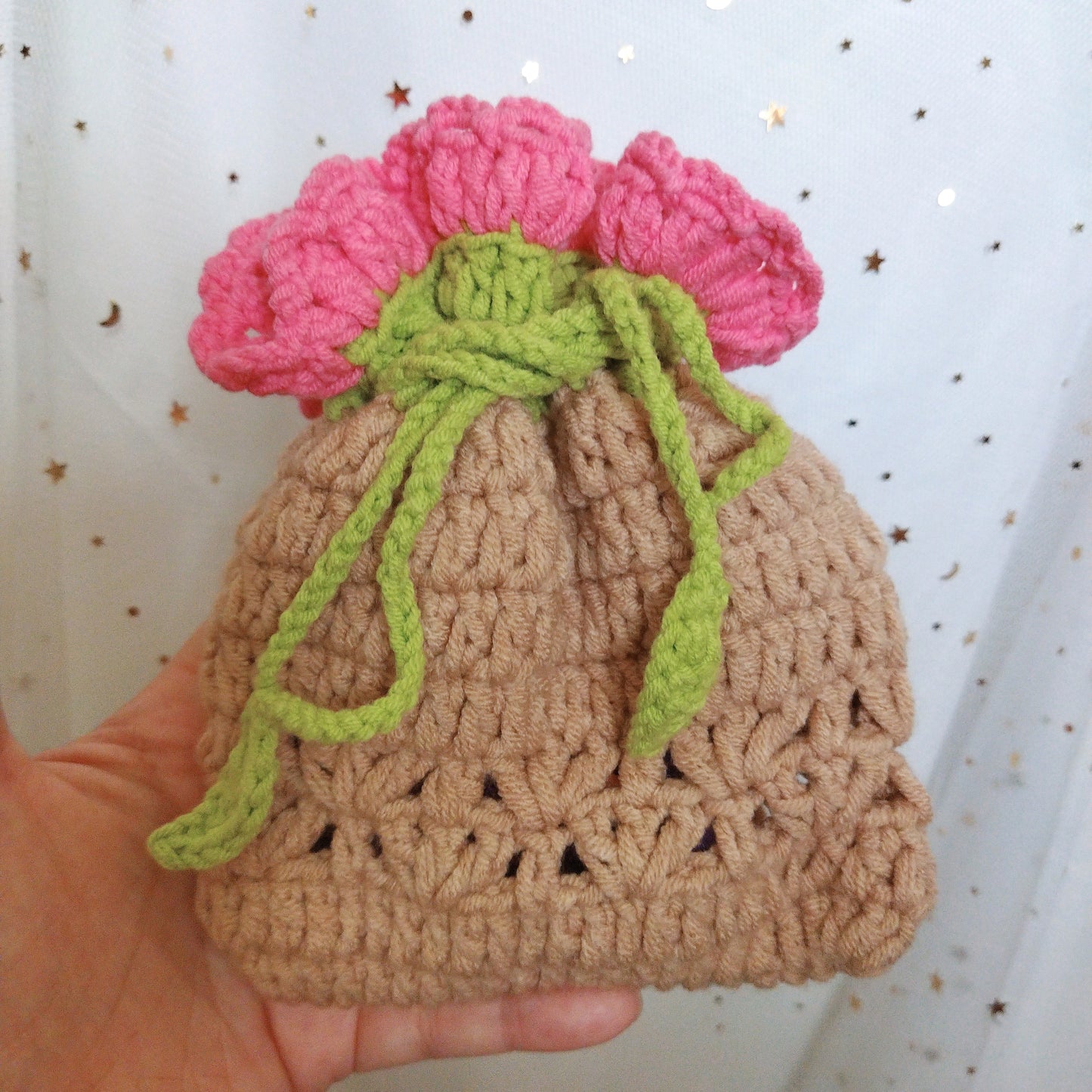 [Crochet] Carnation Pouch