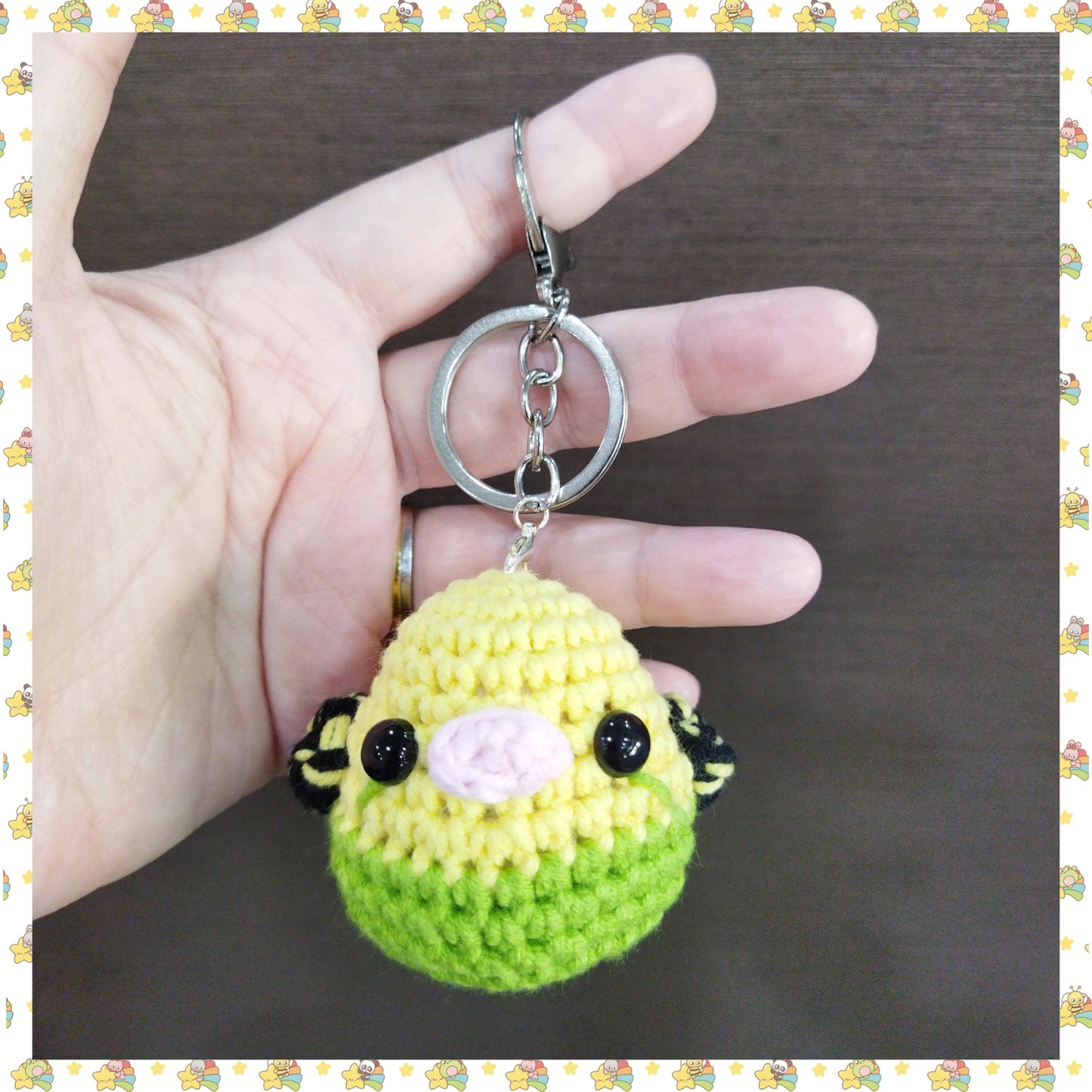 [Crochet] Parakeet Birb Keychain